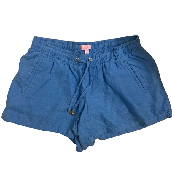 Lilly Pulitzer Baybreeze Linen Shorts Beckon Blue Size Small - Picture 7 of 8